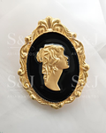 Broche Camafeu Dourado Vintage