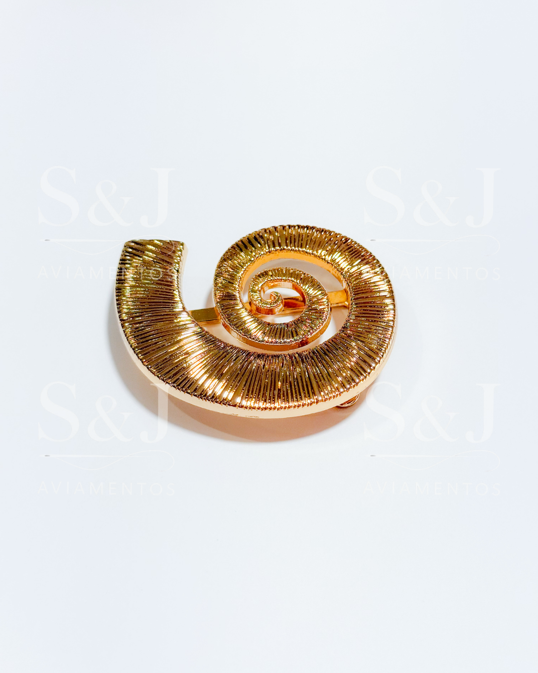 Broche Espiral Dourado Texturizado